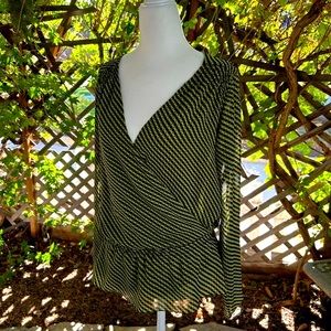 NWOT - Boutique Green V-Neck Blouse